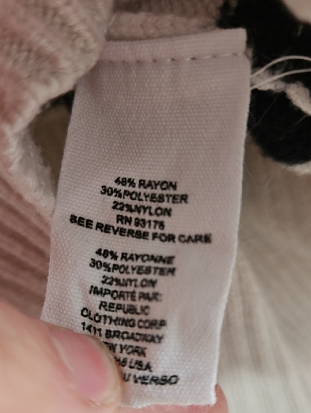 For The Republic White and Black Striped V-Neck Collared Sweater - Picture 3 of 3